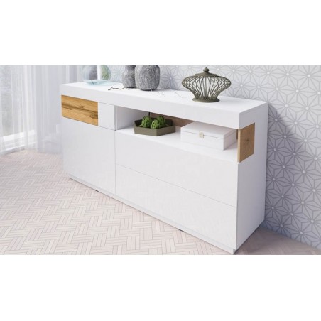 BUFFET DESIGN , 3 TIROIRS, 1 NICHE, 1 PORTE, GAMME FLORENCE