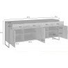 Buffet en bois, 204 cm longeur, 2 tiroirs 4 portes  style industriel, Gamme factory