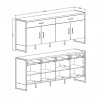 Buffet en bois, 204 cm longeur, 2 tiroirs 4 portes  style industriel, Gamme factory