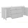 Buffet style industriel, 197 cm de longueur, 2 portes 3 tiroirs et 4 niches, Gamme Buffo