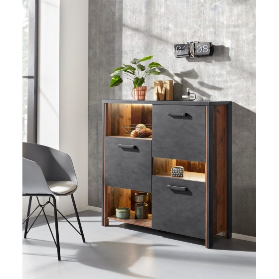 Buffet haut, 3 portes 3 niches, Gamme Buffo