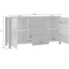 Buffet 2 portes et 3 tiroirs, couleur chêne et noir, Gamme HUD