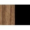 Buffet 2 portes et 3 tiroirs, couleur chêne et noir, Gamme HUD