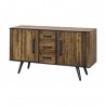 Buffet vintage 2 portes 3 tiroirs metal et bois acacia , Gamme cusco