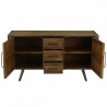 Buffet vintage 2 portes 3 tiroirs metal et bois acacia , Gamme cusco