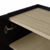Buffet design, 180 cm longeur, 3 portes, chêne et noir, Gamme nina