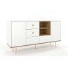 Buffet design 160  blanc et chene naturel , Gamme harmony