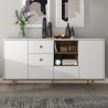 Buffet design 160  blanc et chene naturel , Gamme harmony