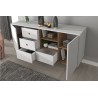 Buffet design 160  blanc et chene naturel , Gamme harmony