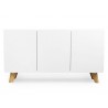 Buffet design 3 portes  blanc et chene naturel , Gamme letto