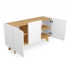 Buffet design 3 portes  blanc et chene naturel , Gamme letto