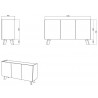 Buffet design 3 portes  blanc et chene naturel , Gamme letto