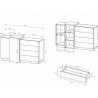 BUFFET DESIGN 2 PORTES 4 TIROIRS BLANC ET CHENE  ? GAMME NOTTI