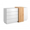 BUFFET DESIGN 2 PORTES 4 TIROIRS BLANC ET CHENE  ? GAMME NOTTI