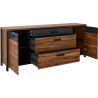 Buffet industriel, 197 cm de longueur, 2 portes 3 tiroirs et 4 niches, Gamme BUFFO B