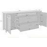 Buffet industriel, 197 cm de longueur, 2 portes 3 tiroirs et 4 niches, Gamme BUFFO B