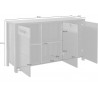 Buffet 3 portes 6 niches, couleur bois et tiroir noir, Gamme BuffoB