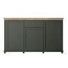 Buffet 3 portes 1 tiroir, couleur vert et chêne, Gamme Evovert
