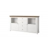 Buffet 2 portes et 4 tiroirs, couleur blanc, Gamme EvoBlancW