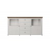 Buffet 2 portes et 4 tiroirs, couleur blanc, Gamme EvoBlancW