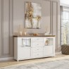 Buffet 2 portes et 4 tiroirs, couleur blanc, Gamme EvoBlancW