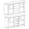 Buffet 2 portes et 4 tiroirs, couleur blanc, Gamme EvoBlancW