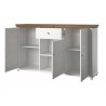 Buffet 3 portes et 1 tiroir, couleur blanc, Gamme EvoBlanc