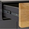 Buffet en bois, 208 cm de longueur, 4 portes 1 tiroir, couleur gris et chêne, Gamme Dole b