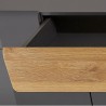 Buffet en bois, 208 cm de longueur, 4 portes 1 tiroir, couleur gris et chêne, Gamme Dole b