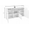 Buffet 3 portes 1 tiroir et 2 niches, couleur blanc et chêne, Gamme Dole