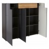 Buffet 3 portes 1 tiroir , couleur gris et chêne, Gamme Doleb