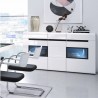 Buffet 3 portes 3 tiroirs et 6 niches, couleur blanc et noir, Gamme TOREK
