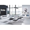 Buffet 3 portes 3 tiroirs et 6 niches, couleur blanc et noir, Gamme TOREK