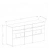 Buffet 3 portes 3 tiroirs et 6 niches, couleur blanc et noir, Gamme TOREK