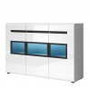 Buffet 3 portes 3 tiroirs, couleur blanc et noir, Gamme TOREK