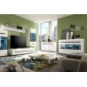 Buffet 3 portes 3 tiroirs, couleur blanc et noir, Gamme TOREK