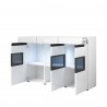 Buffet 3 portes 3 tiroirs, couleur blanc et noir, Gamme TOREK