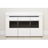 Buffet 3 portes 3 tiroirs, couleur blanc et noir, Gamme TOREK