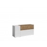 Buffet design blanc et chene, 2 portes et 1 tiroir  , Gamme flow