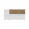 Buffet design blanc et chene, 2 portes et 1 tiroir  , Gamme flow