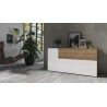 Buffet design blanc et chene, 2 portes et 1 tiroir  , Gamme flow