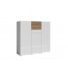 Buffet haut design blanc et chene , Gamme flow