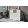 Buffet haut design blanc et chene , Gamme flow