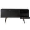 Buffet 2 portes 2 tiroirs placage chene noir , Gamme verona