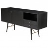 Buffet 2 portes 2 tiroirs placage chene noir , Gamme verona