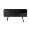 Buffet 2 portes 2 tiroirs placage chene noir , Gamme verona