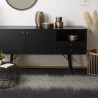 Buffet 2 portes 2 tiroirs placage chene noir , Gamme verona