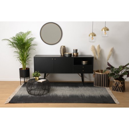 Buffet 2 portes 2 tiroirs placage chene noir , Gamme verona