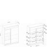 Buffet haut avec porte vitree et led , Gamme sven