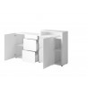 Buffet en bois, 180 cm de longueur, 2 portes 3 tiroirs blanc, Gamme aspen